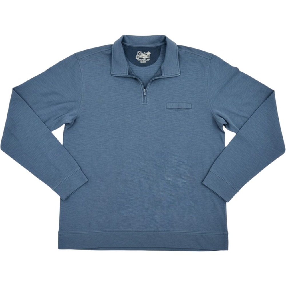 Southern Tide Sunfarer Collection Mens XXL Blue Slub Cotton Quarter Zip Pullover